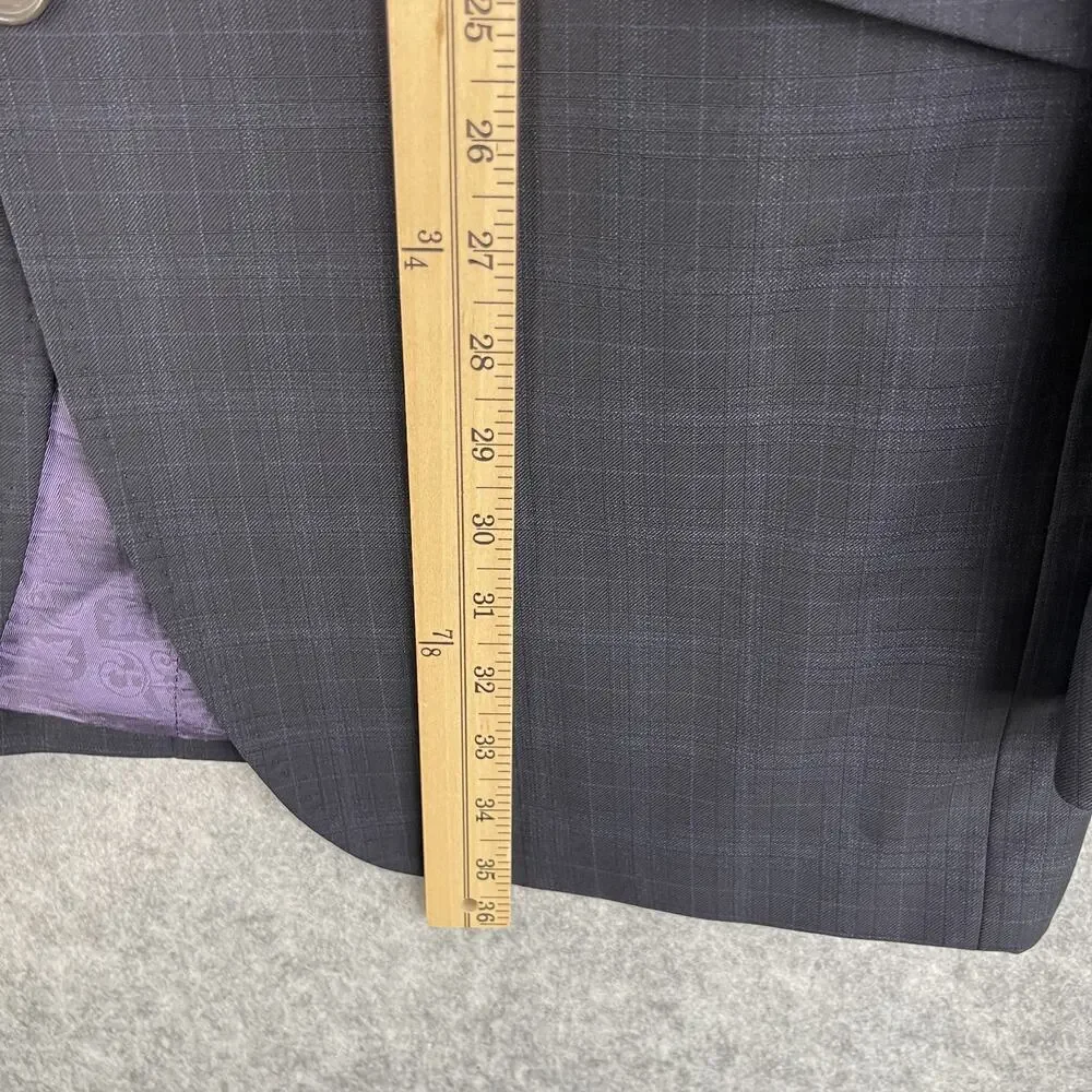 Ted Baker Endurance Blazer Sport Coat Mens‎ 46XL Blue Gray Plaid Wool 2 Button